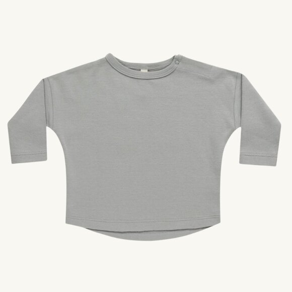 NWT - Quincy Mae ORGANIC Dutsy Blue Long sleeves Tee - Picture 1 of 1